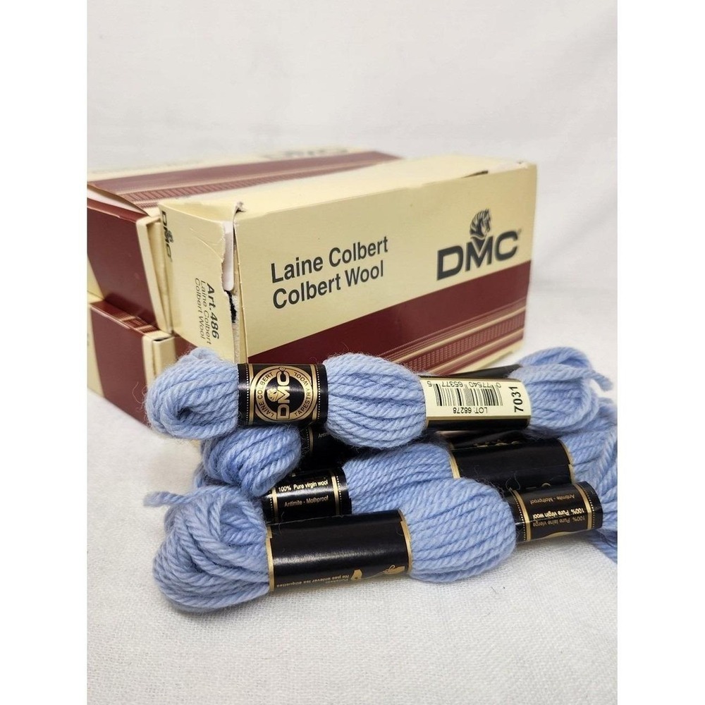 Dmc Colbert Wool Blue Art# 486 Mothproof 8m Tapestry Virgin Wool 35 Pcs